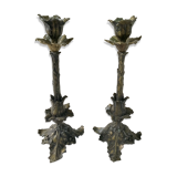 2 candlesticks, leaf holly