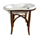 Old baby bean bathtub enamelled structure bent wood early twentieth century