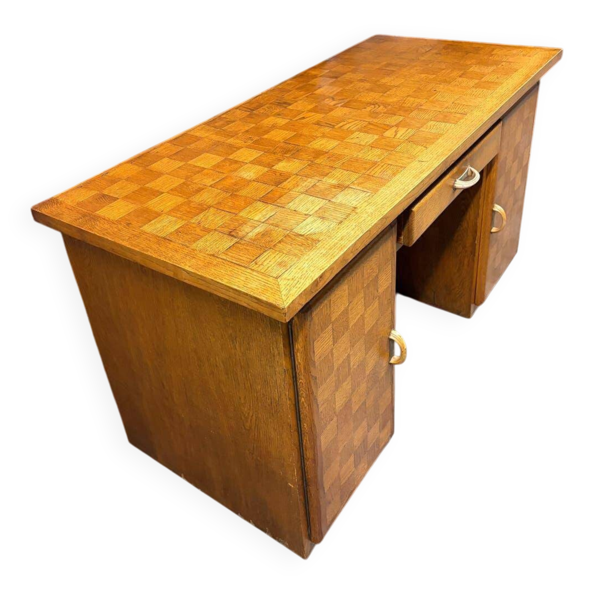 Bureau en bois vintage avec incrustation