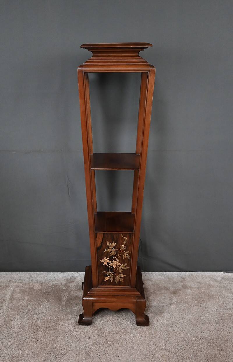 Large Cherry & Walnut Stool, Asian style – Early 20th century