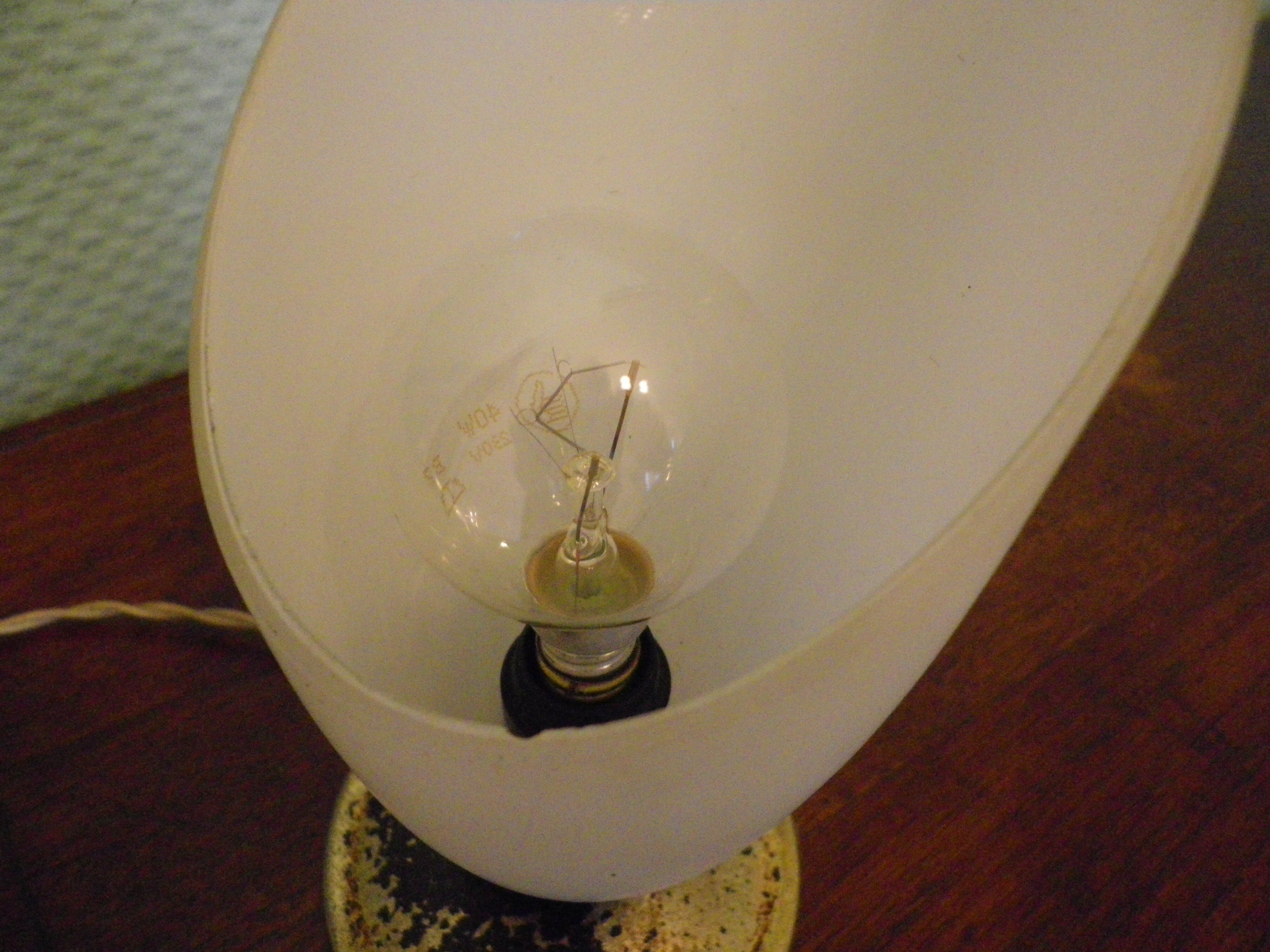 Old table lamp, patina look, 40s/50s