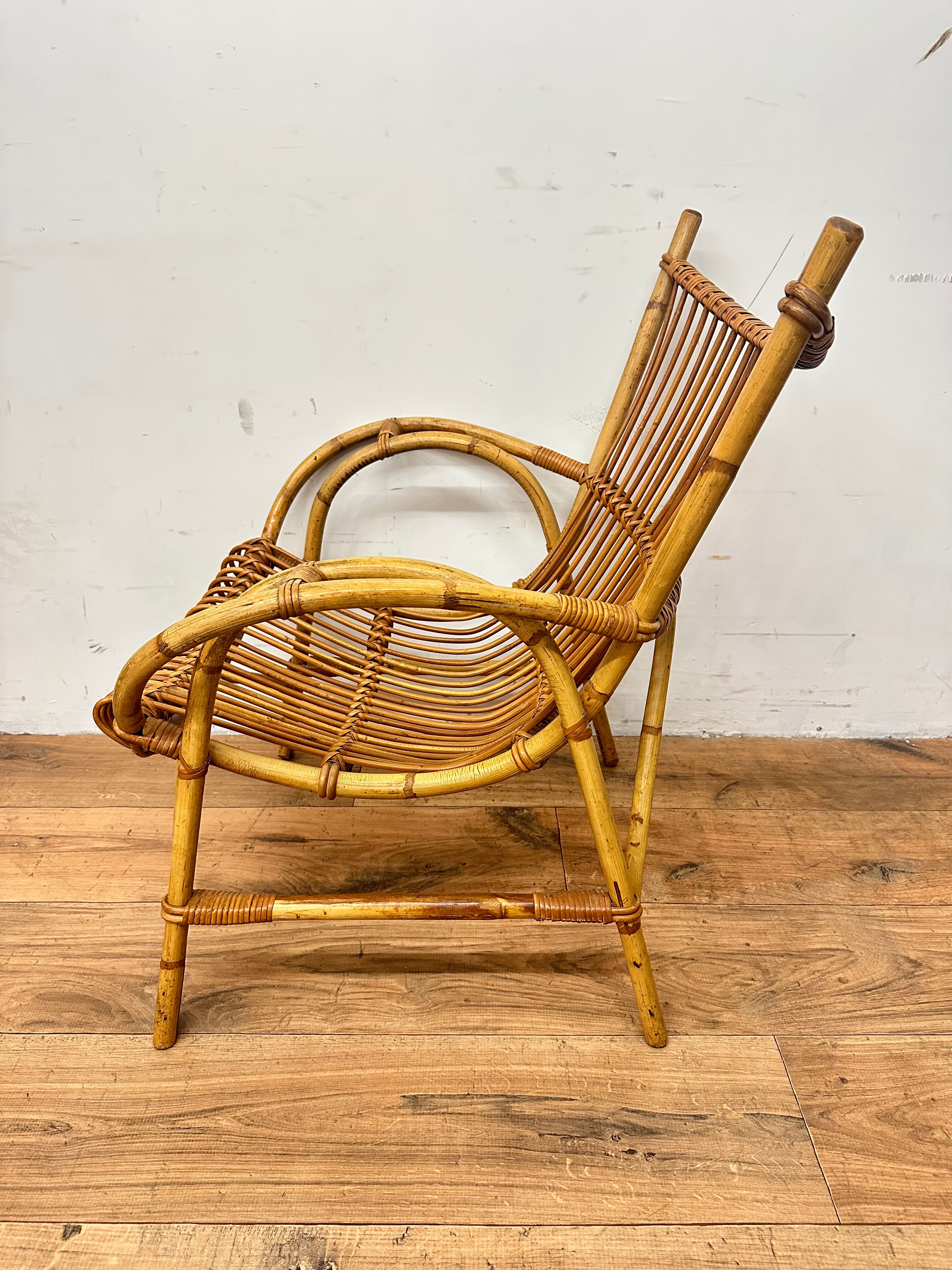 Vintage rattan armchair