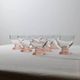 7 Retro Murano Glass Drinking Glasses - Pink, Peach & Clear Glass, 1970s Italy, Mid-Century Set