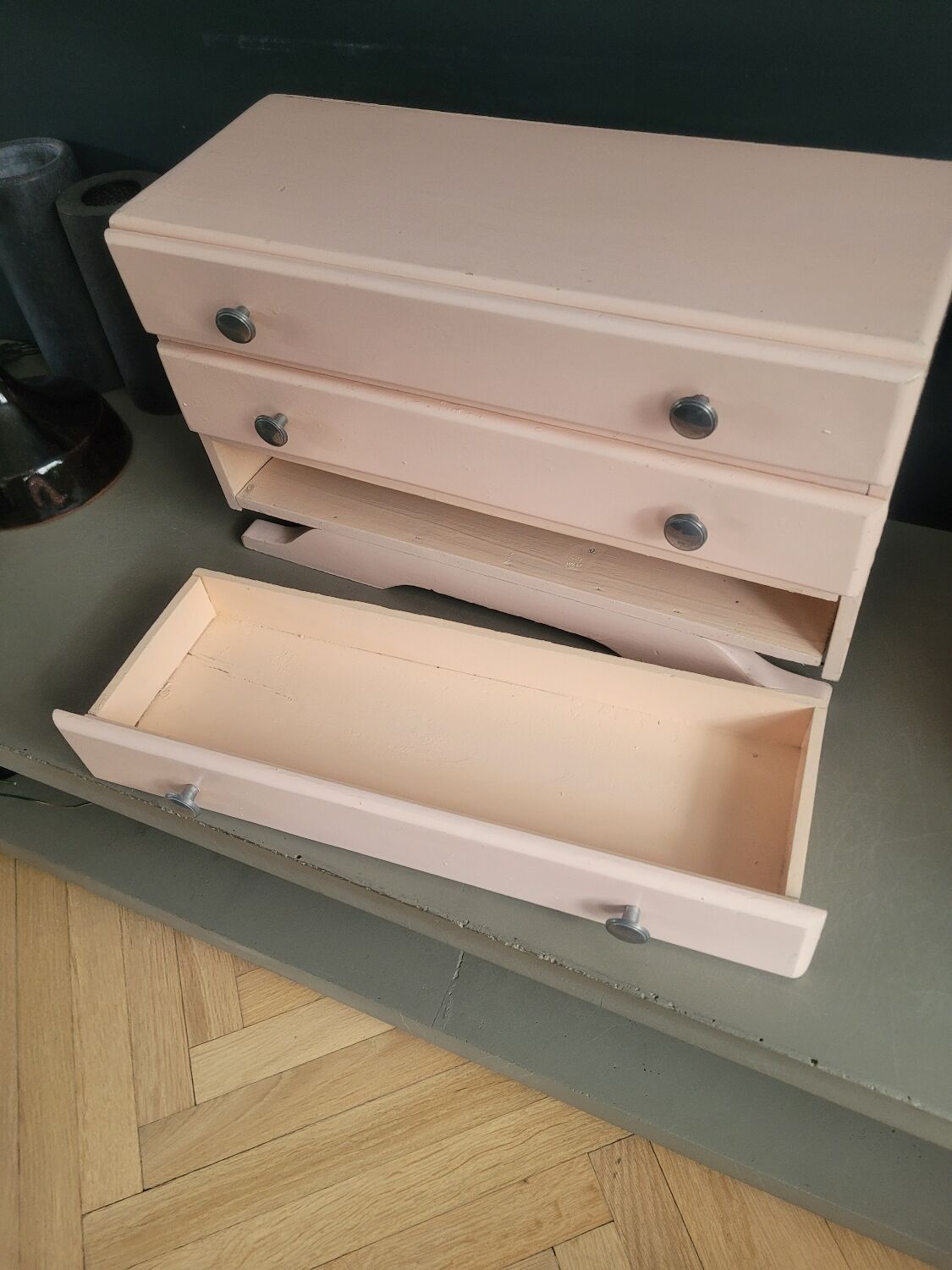 Small art deco wooden chest of drawers