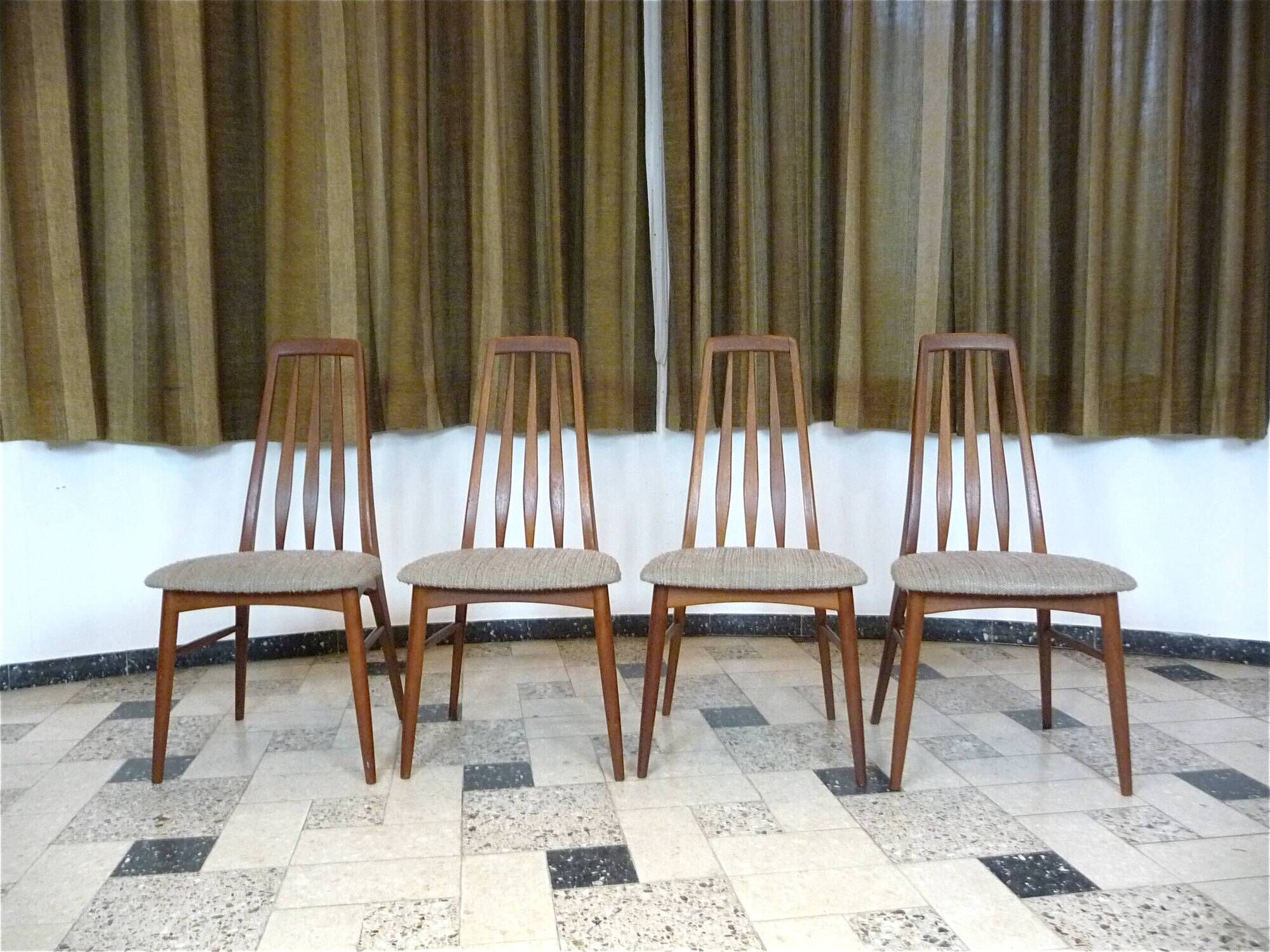 Set of 4 dining room chairs model "Eva" by Niels Koefoed for Koefod Møbelfabrik, Denmark 1960s
