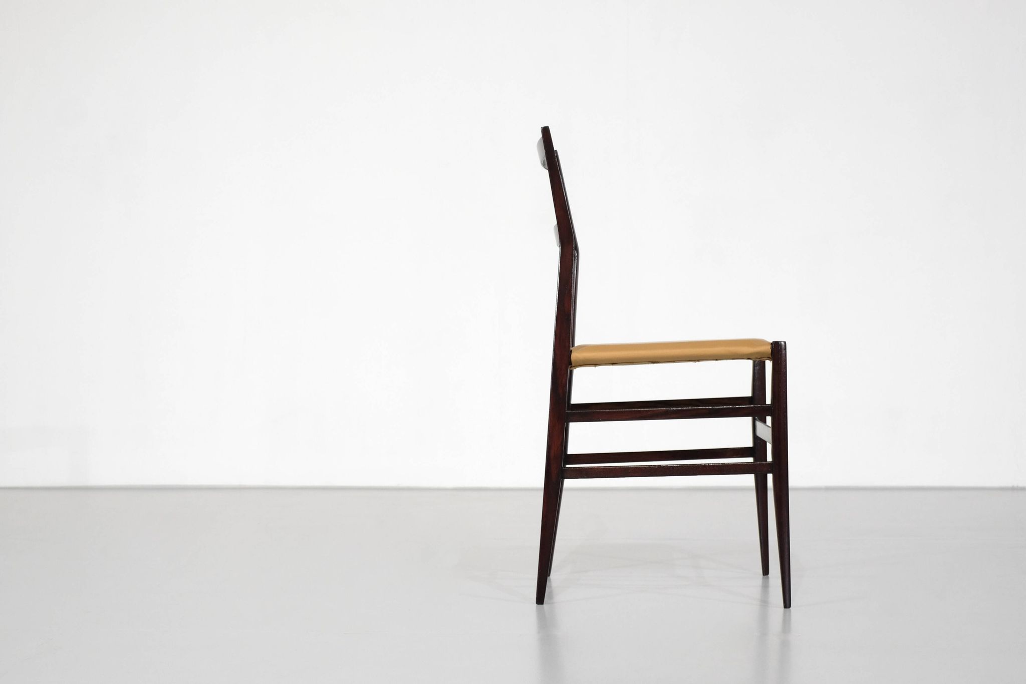 "Superleggera" chair in wood, created by Gio Ponti for Cassina, Italy.
