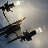 Vintage design solid brass wall light from the 60s