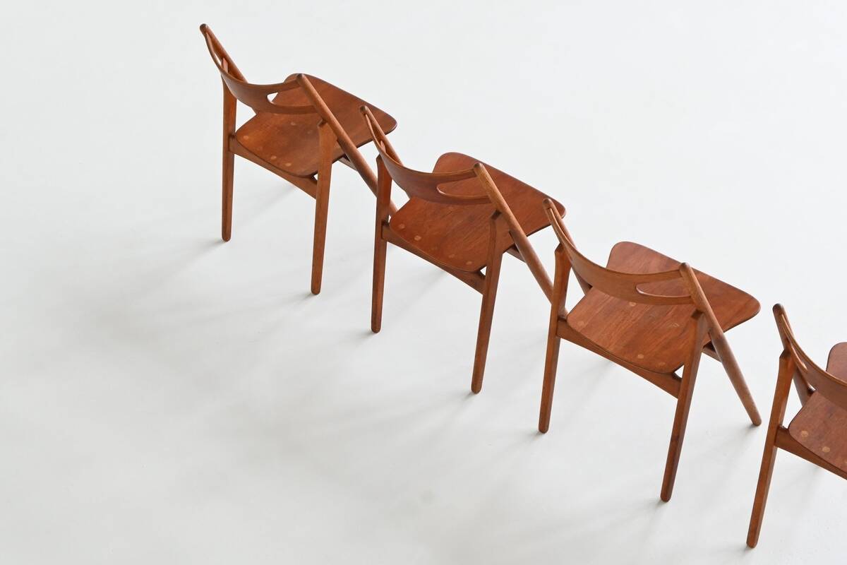 Hans Wegner Sawbuck CH29 dining chairs Carl Hansen & Son Denmark 1952