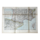 Carte ancienne France Sud régions 71,5x53cm