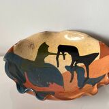 Abstract glazed ceramic fruit bowl / bowl / fruit basket