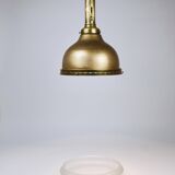 Art Nouveau pendant lamp in brass and glass from the 1920s, ceiling light, Jena, Germany.