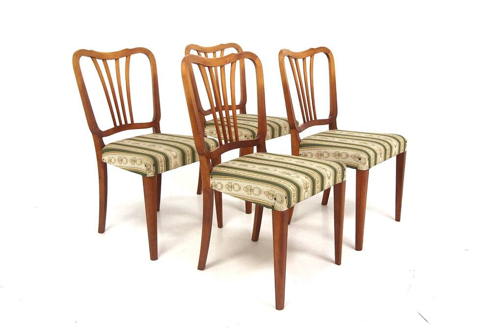 4 chaises en hêtre, Swedish modern, Suède, 1940