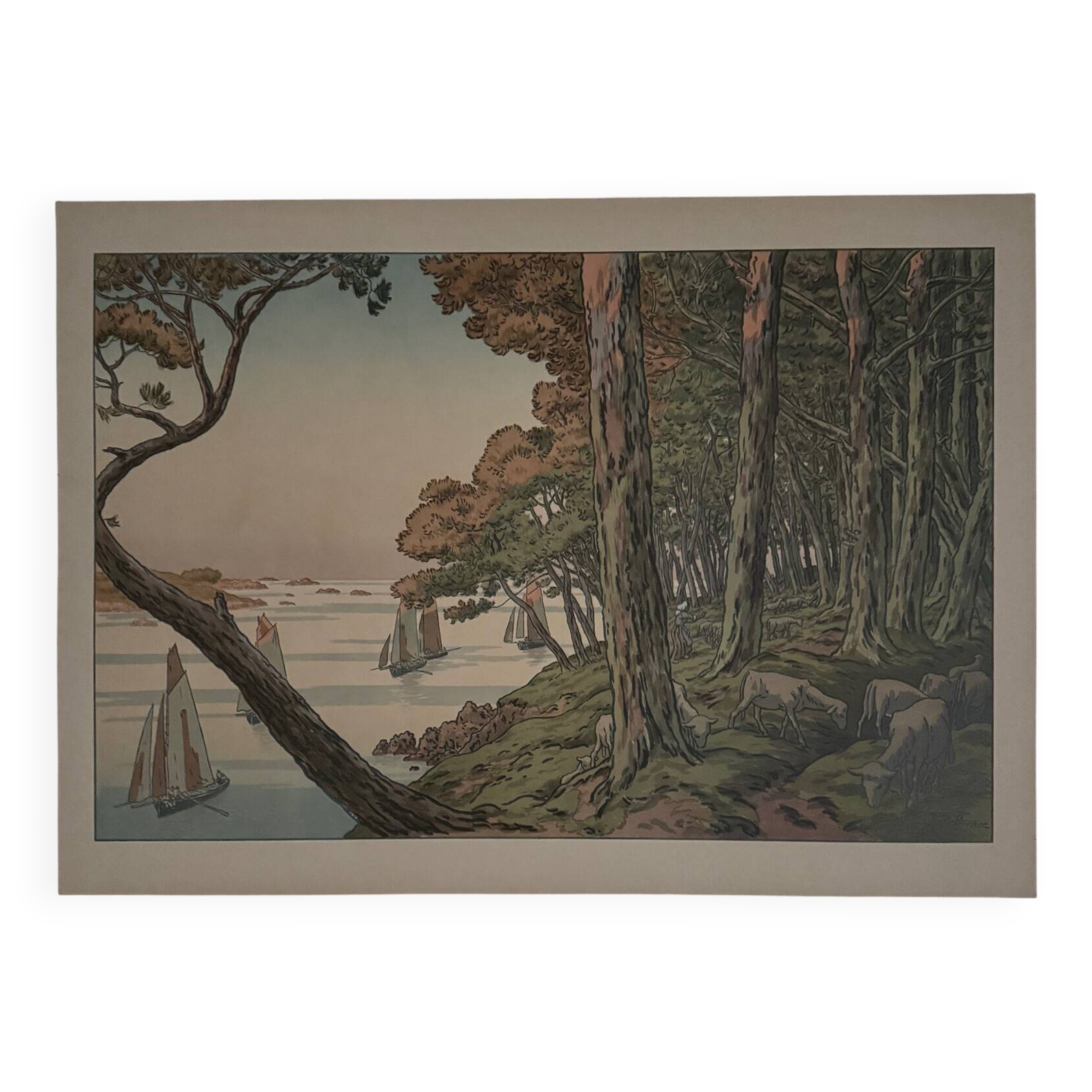 Lithograph by Henri Rivière Aspects of Nature - Summer Evening