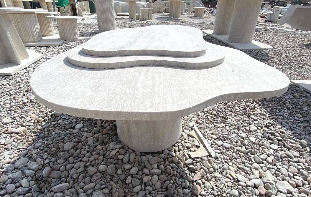 Natural travertine coffee table
