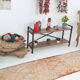 Pale orange herki runner rug 74x392cm