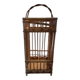 Bamboo wicker bottle basket