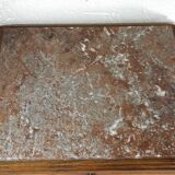 ART DECO OAK AND MARBLE BEDSIDE TABLE