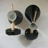 Pair of dialog-form sconces