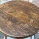 Brutalist rustic tripod farm stool made of vintage wood