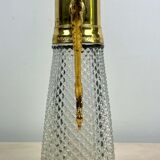 Crystal ewer with diamond tip and gilded metal - decanter - Italy 1930 - Art Deco