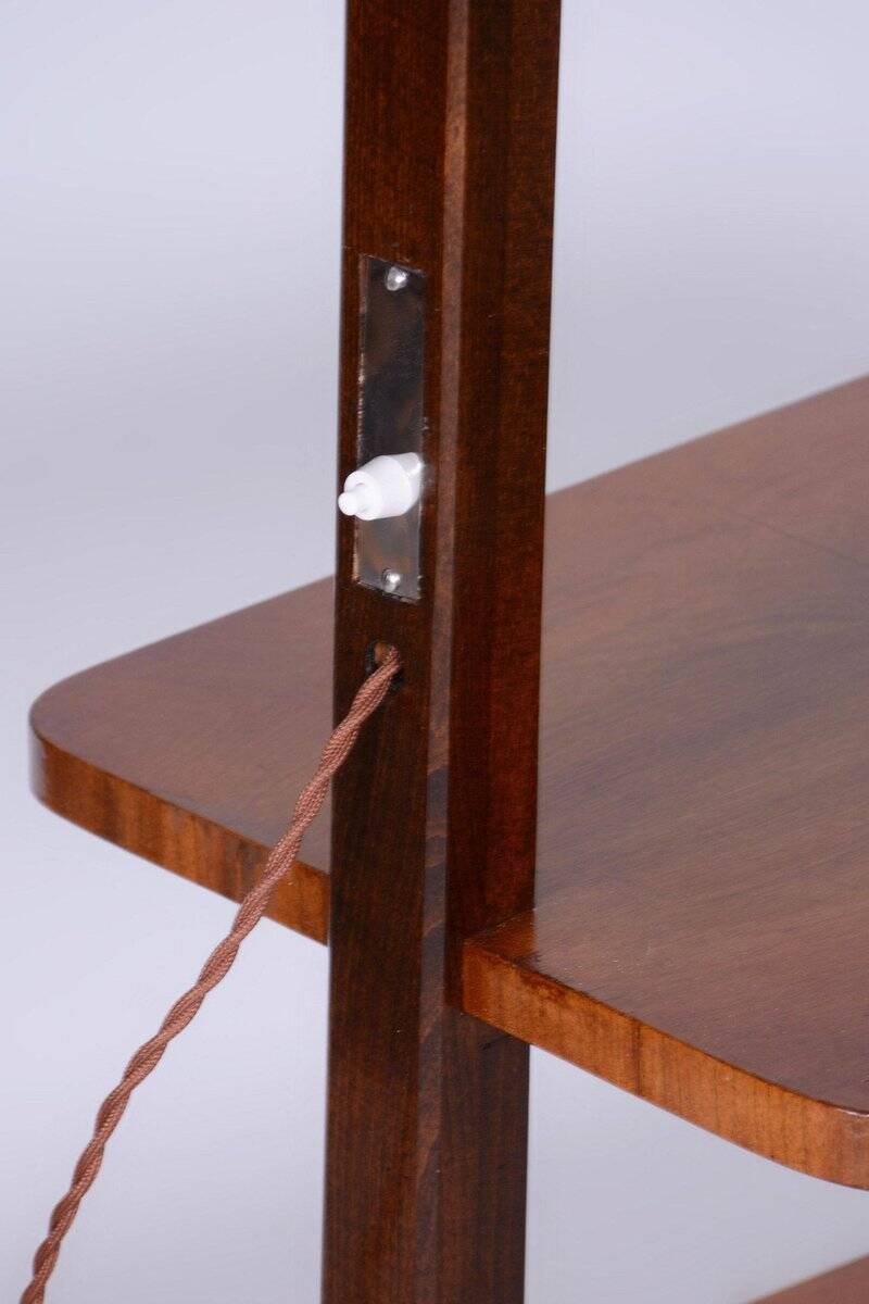 Art Deco Walnut Floor Lamp attributed to J. Halabala for Up Závody, 1930s