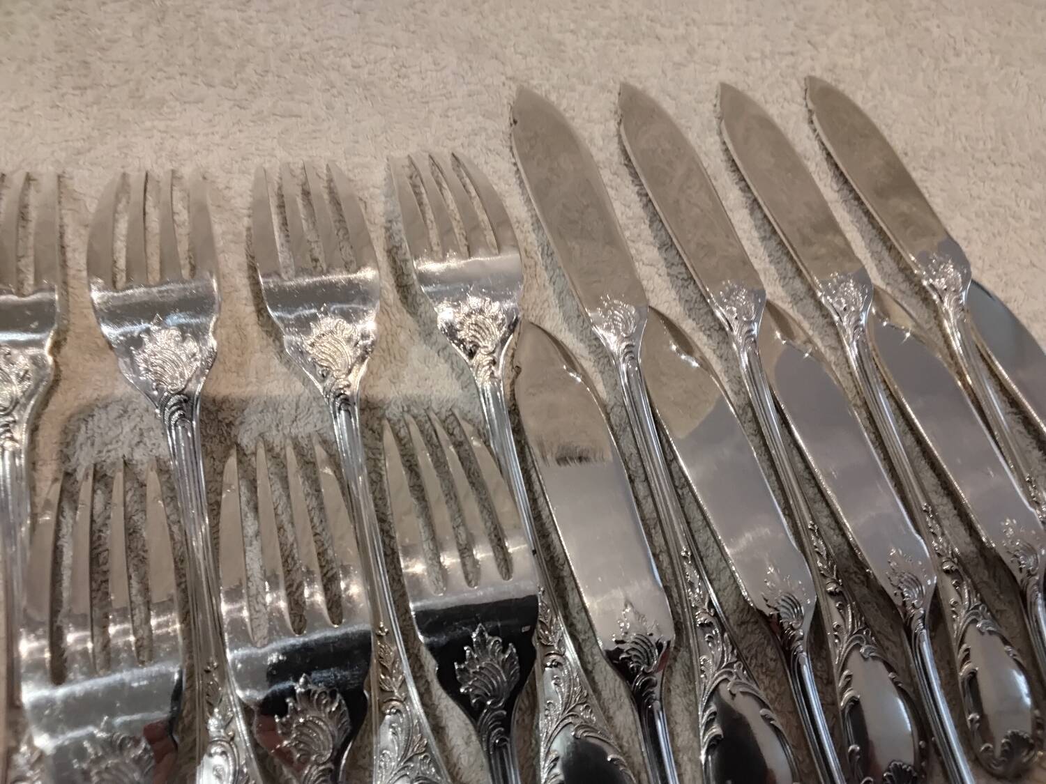 9 couverts à poisson 18p métal argenté orfèvre Christofle Marly