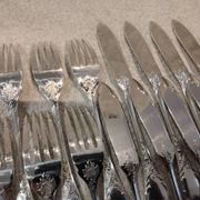 9 fish cutlery pieces, 18 pieces, silver-plated metal, Christofle Marly silversmiths