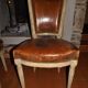 Pair of chairs carts Louis XVI garnish fine leather XIX