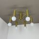 Brass Italian Stilnovo Style Atomic Space Age Ceiling Light Sconces, Italy