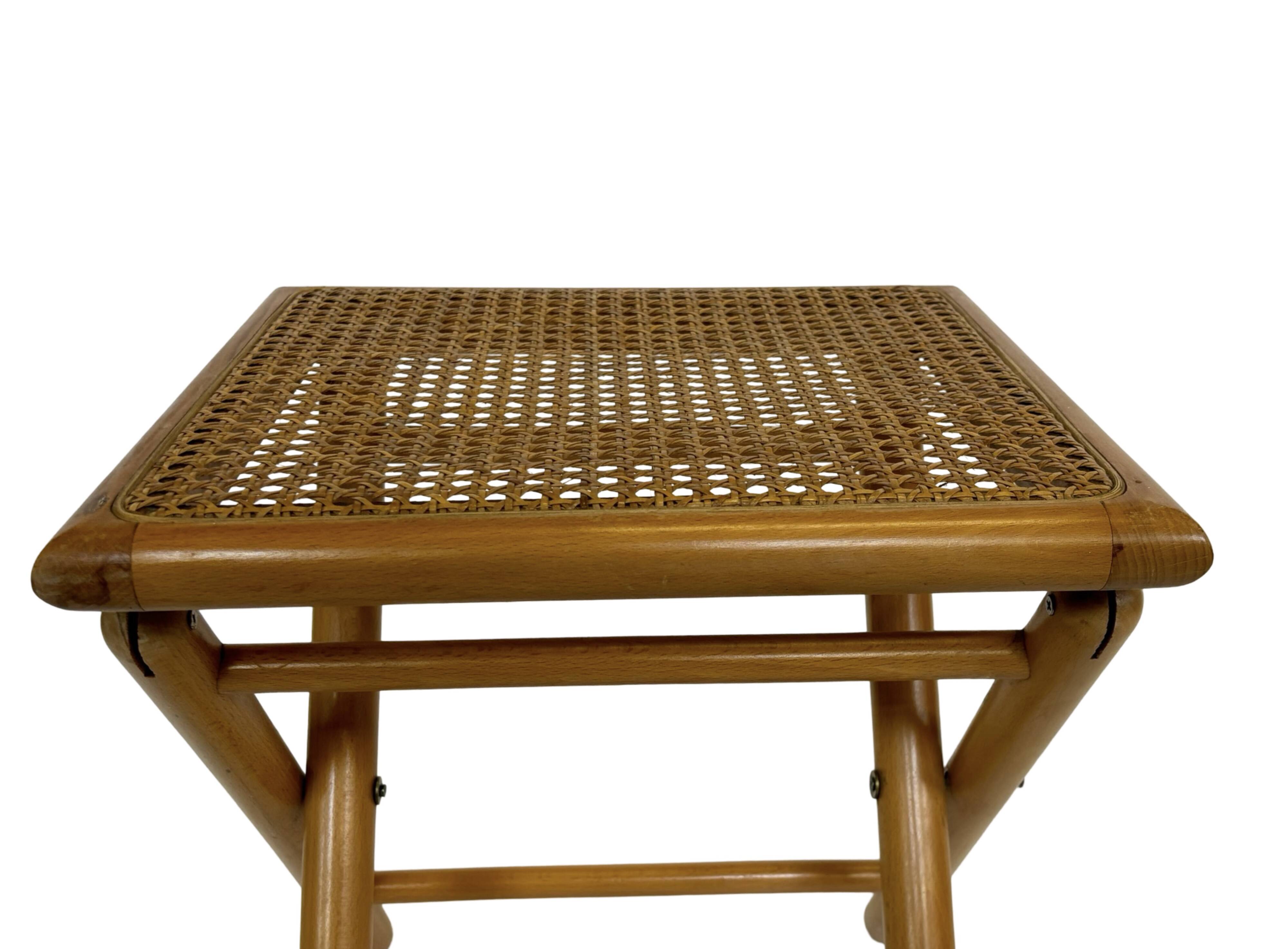 vintage side table stool thonet style webbing