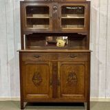 1930s Art Deco 2-part oak kitchen sideboard