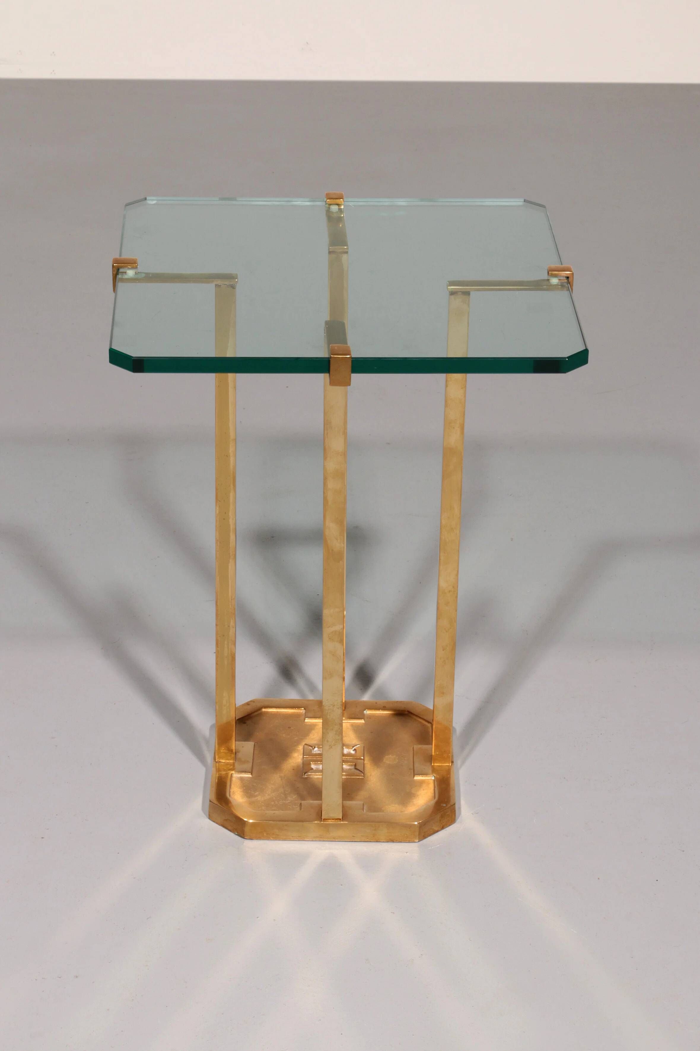 Peter Ghyczy T18 side tables, 1970s design polished brass (40x40x52)