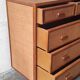 Chest of drawers 5 drawers wood and cannage – 80s