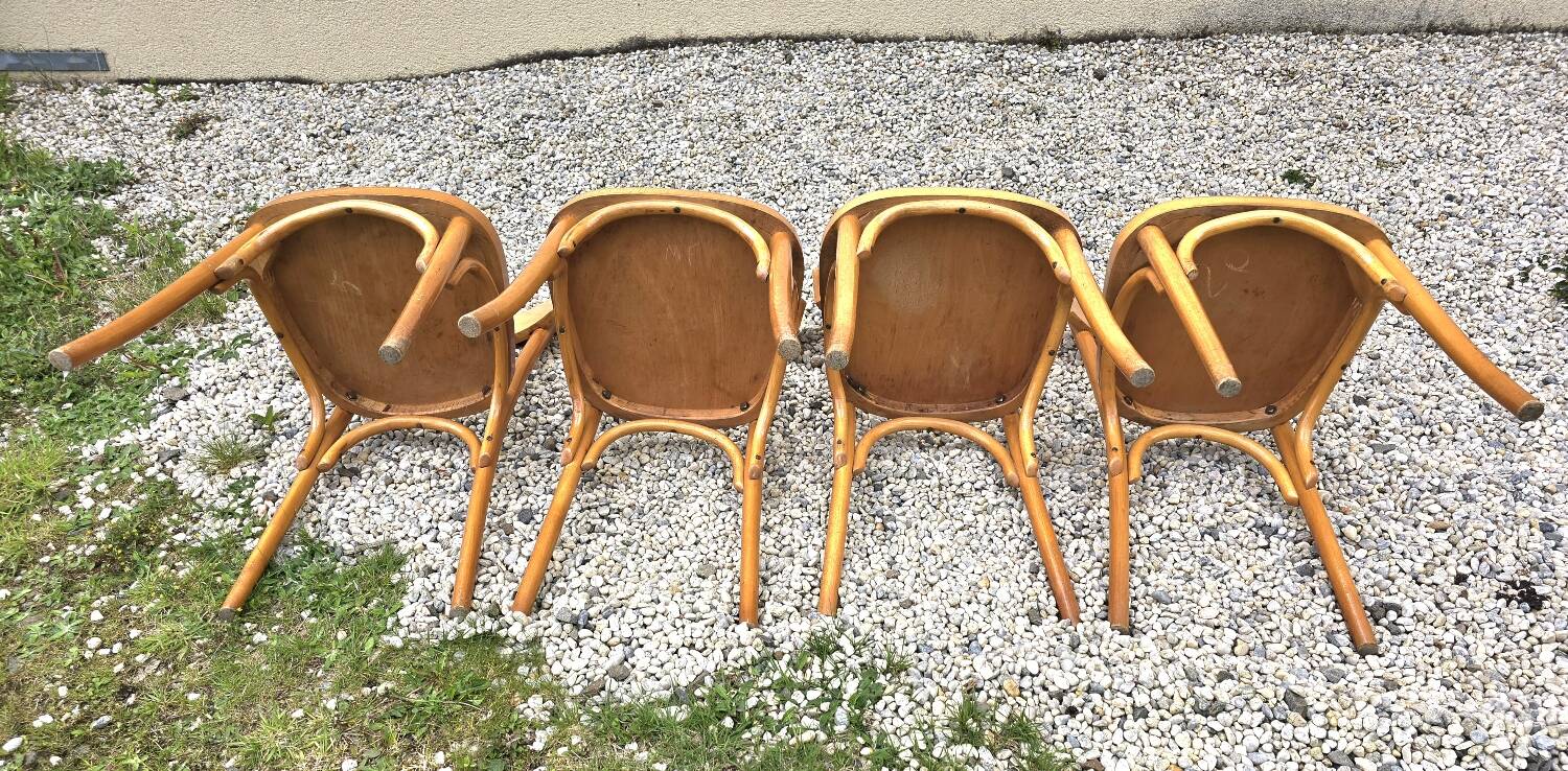 Set of four vintage bistro chairs