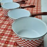 5 casseroles émaillées "vichy" sitram