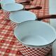 5 sitram “vichy” enameled saucepans