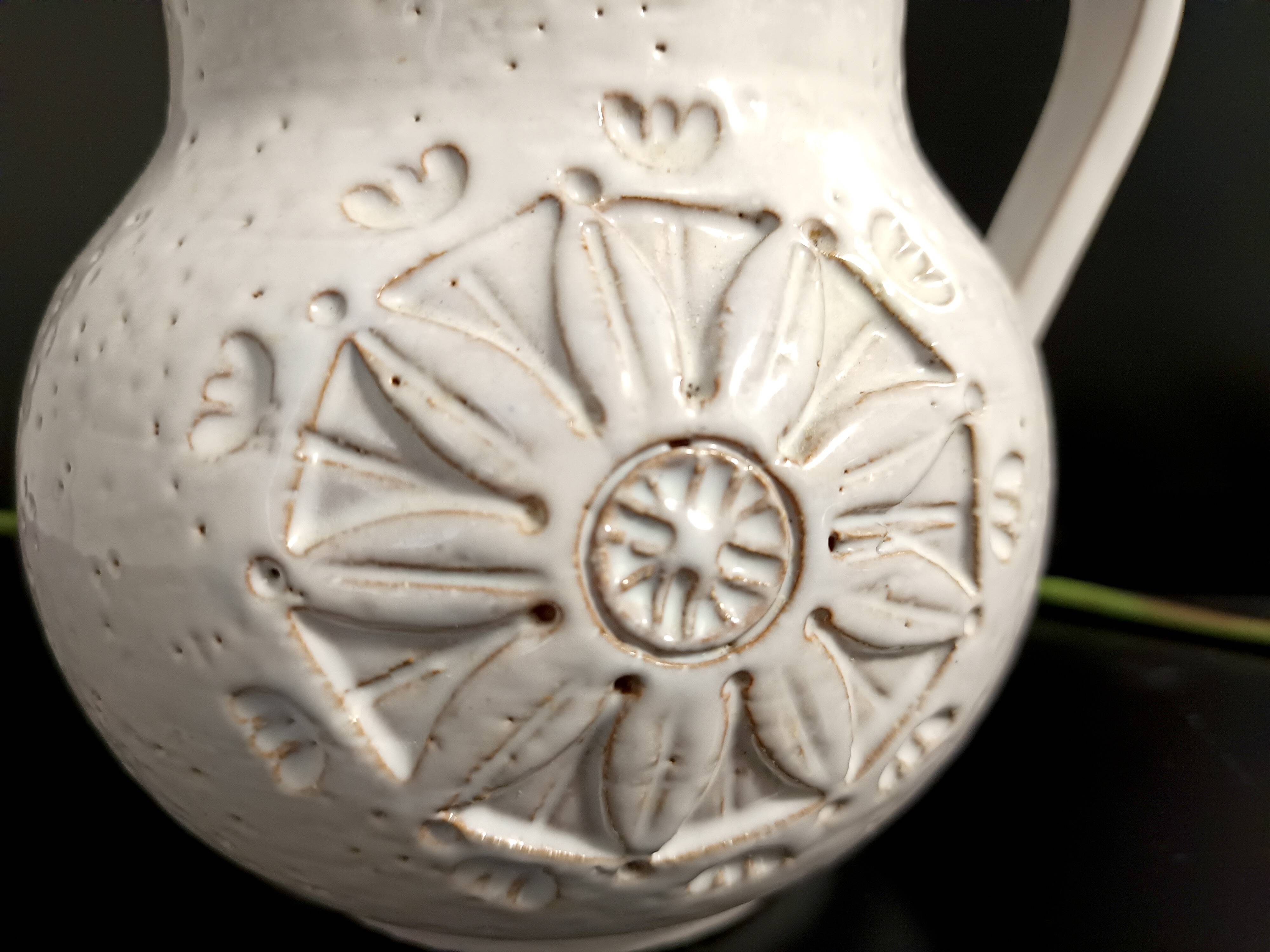 Beige Earthenware Pitcher / Vase by Aldo Londi for Bitossi, Italy