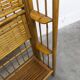 1970s honey-colored folding bamboo shelf