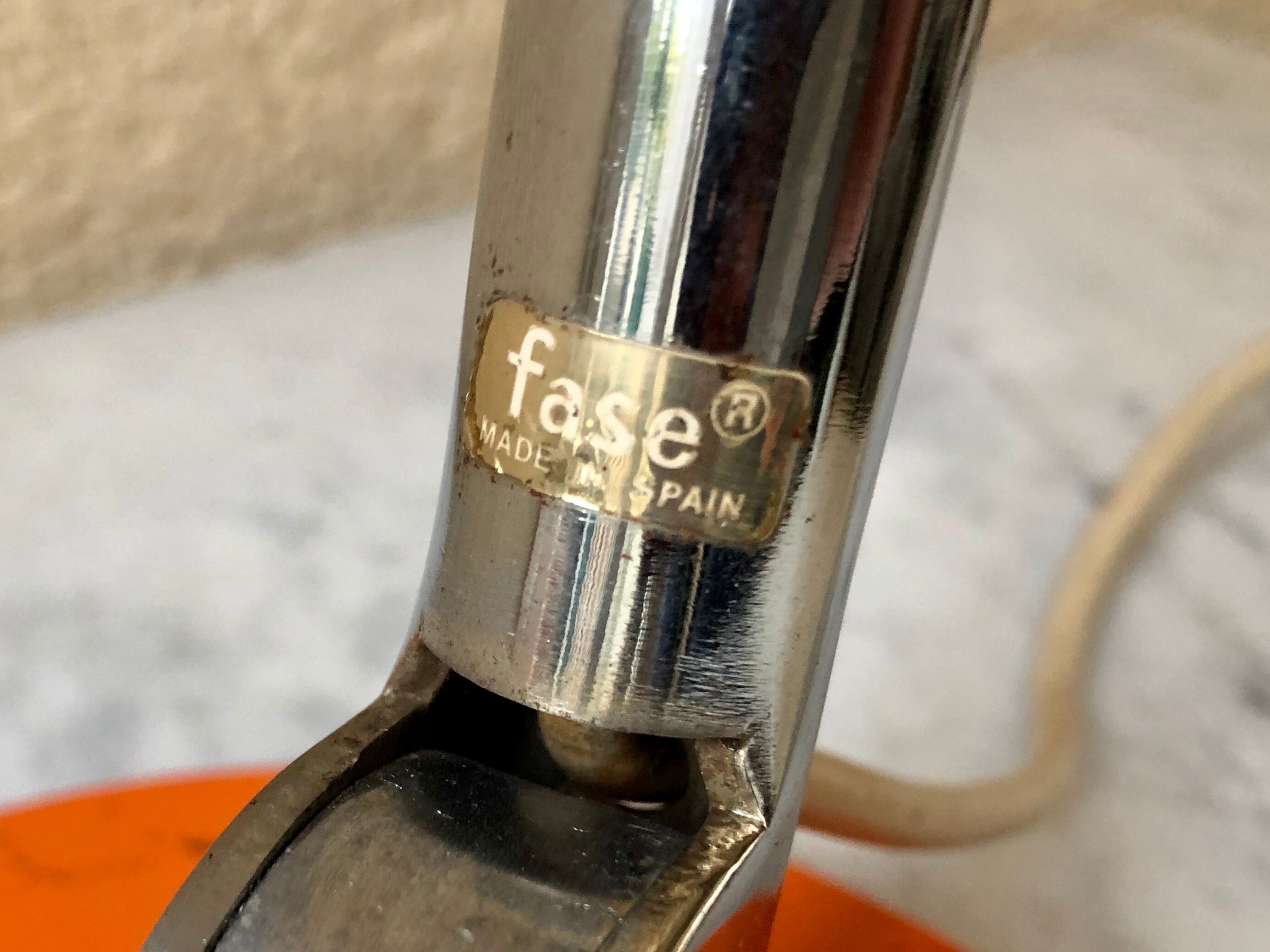 Fase Madrid office lamp vintage design 70s orange