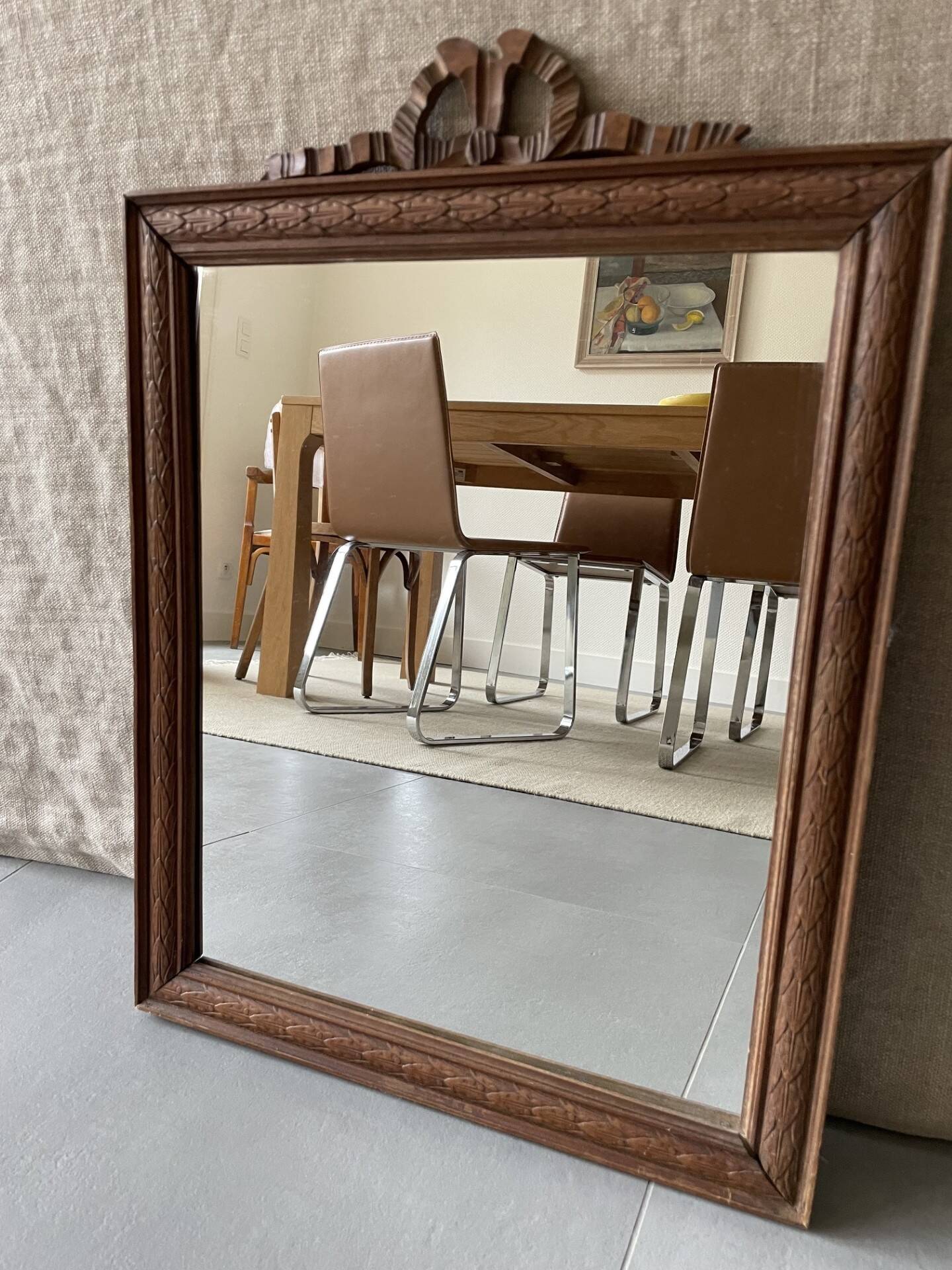 Antique wooden mirror