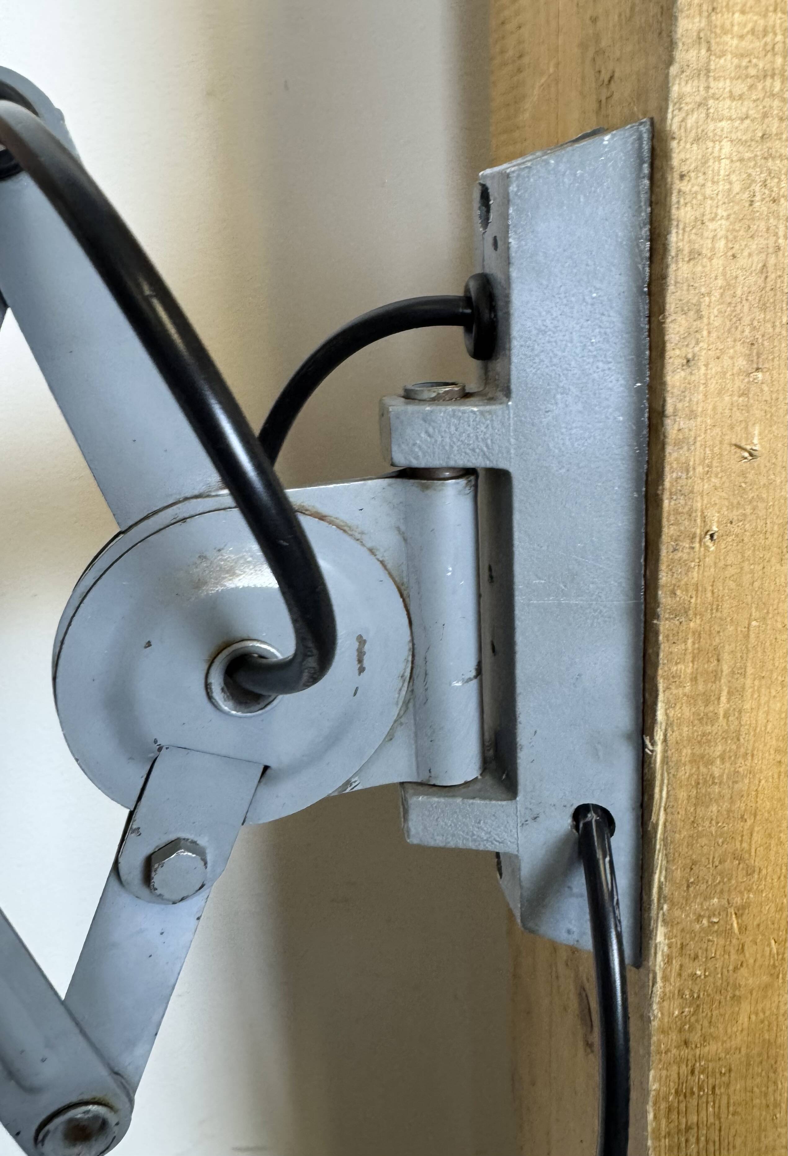 Grey Industrial Scissor Wall Lamp from Elektroinstala, 1960s