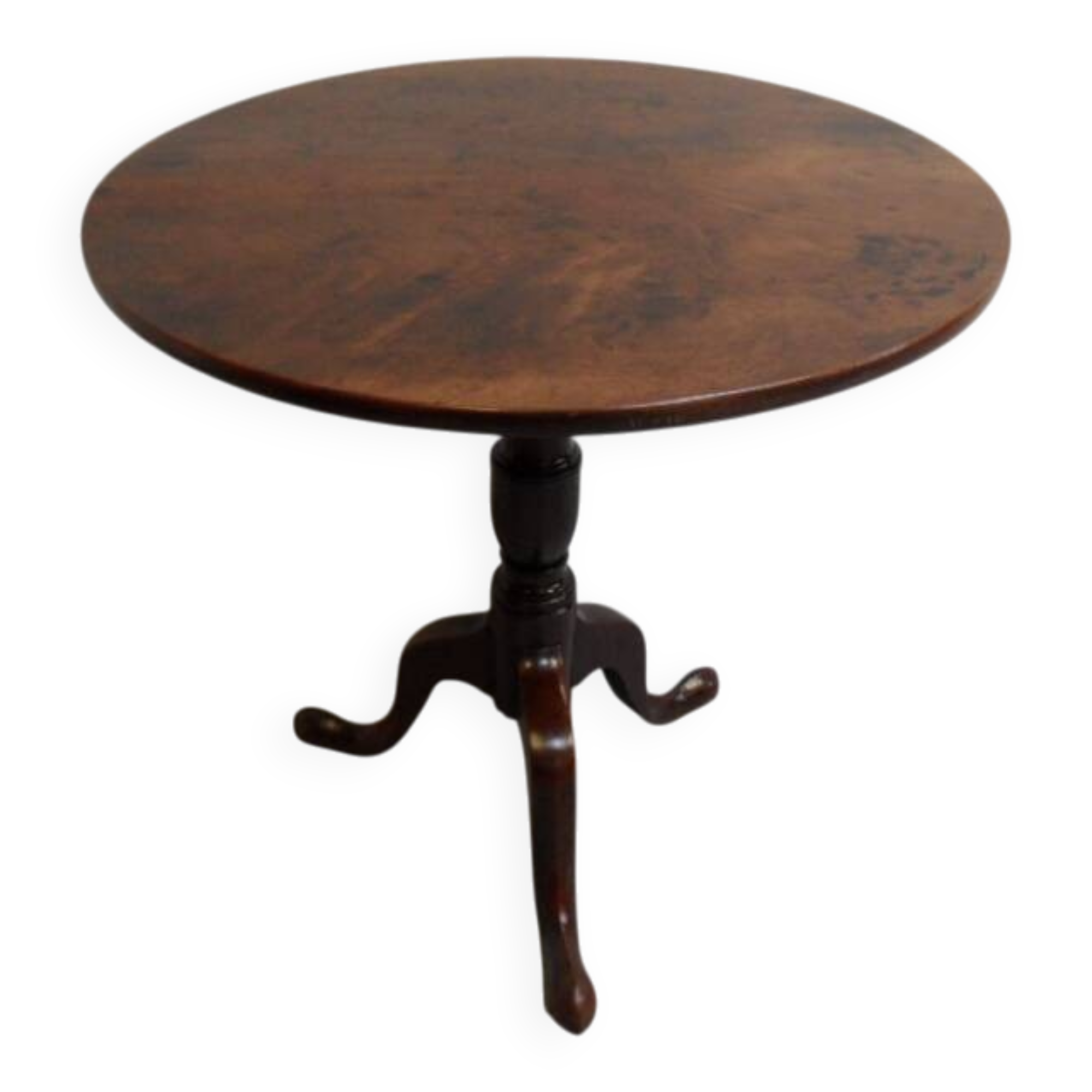 Table ronde inclinable antique en acajou