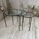 50s metal and glass nesting coffee tables