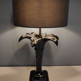 Black ceramic palm lamp