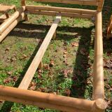 Vintage bed 160x200 and 2 bamboo bedsides