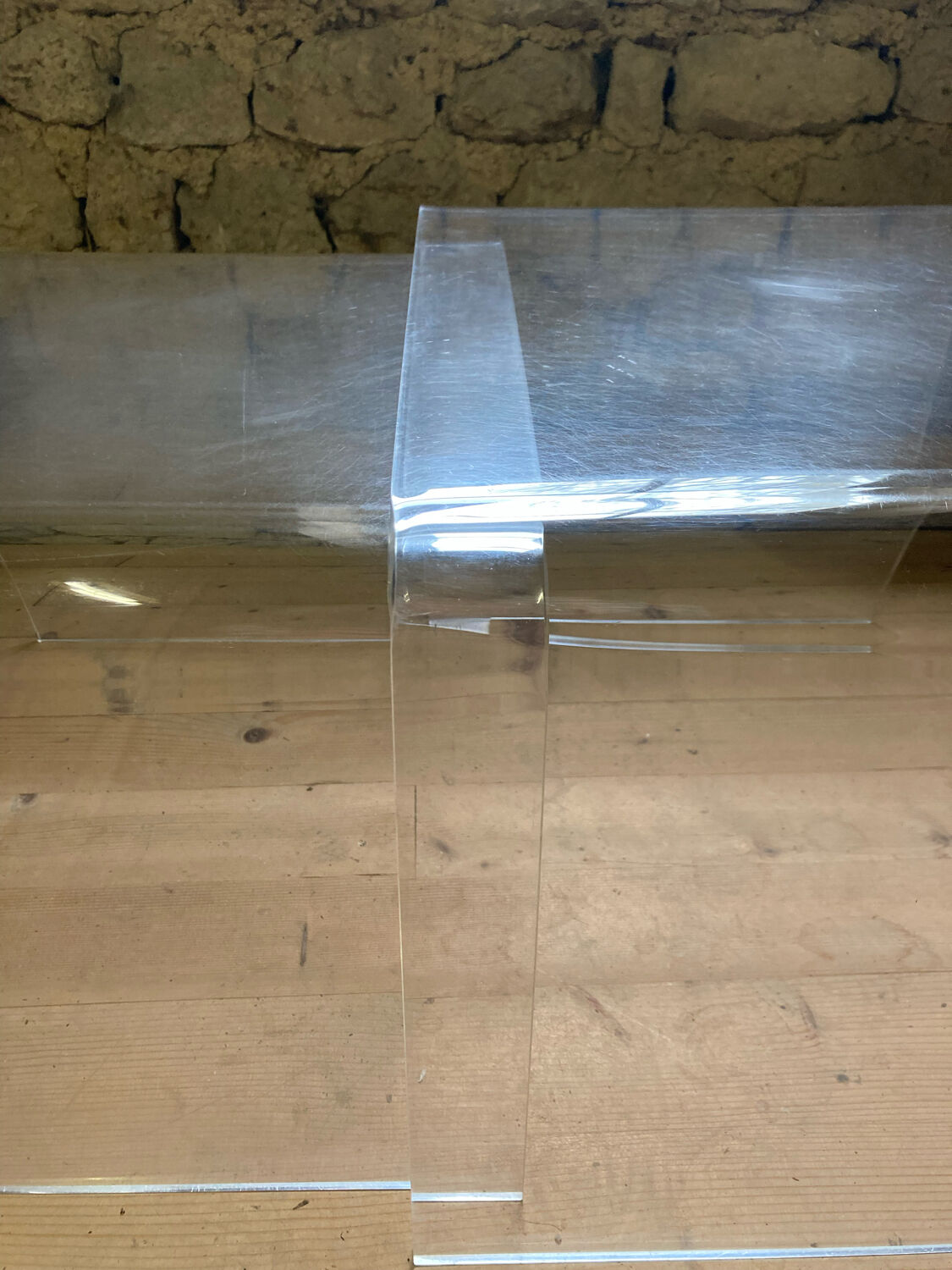 Plexisglas trundle coffee tables