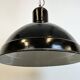 Suspension industrielle en émail noir, 1950s