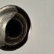 Small antique candle holder engraved in silver-plated metal, in its original condition.