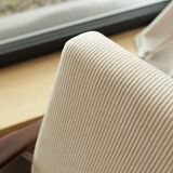 Scandinavian beige corduroy armchair, modern design H.Lis