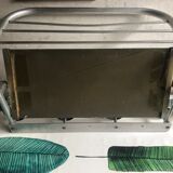 Aluminum wall coat rack with mirror and hat rack 50s